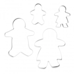 Set of 4 stainless steel pastry cutters, Gingerbread Man