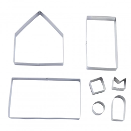 Set of 7 stainless steel cutterst 3D house
