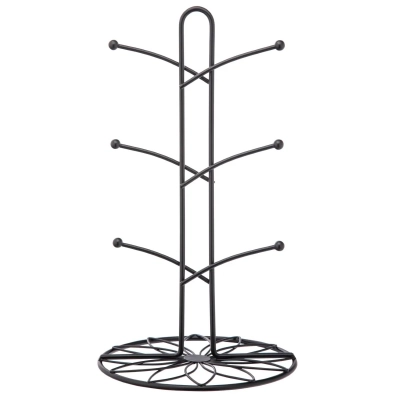 
                                            Черный подвес для чашек 18x33 см, дизайн с цветами
                                            