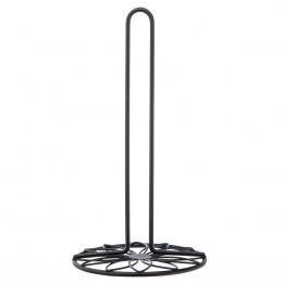 Black paper towel holder 14,5x27 cm, flower design