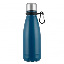 Stainless bottle with a carabiner 350 ml navy blue