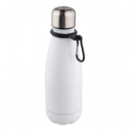 Stainless bottle with a carabiner 350 ml navy white