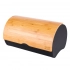 Black steel bread bin with bamboo lid 37,7x24,3x20,4 cm Black steel bread bin with bamboo lid 37,7x24,3x20,4 cm