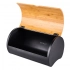 Black steel bread bin with bamboo lid 37,7x24,3x20,4 cm Black steel bread bin with bamboo lid 37,7x24,3x20,4 cm