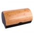 Black steel bread bin with bamboo lid 37,7x24,3x20,4 cm Black steel bread bin with bamboo lid 37,7x24,3x20,4 cm