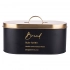 Black bread box with golden lid 34x18x15 cm