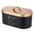 Black bread box with golden lid 34x18x15 cm