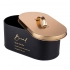 Black bread box with golden lid 34x18x15 cm