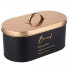 Black bread box with golden lid 34x18x15 cm