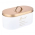 White bread box with golden lid 34x18x15 cm