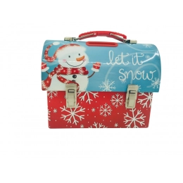 Handbag piggy bank snowman design 14x7x10,5 cm