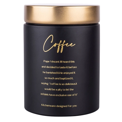 
                                            Черный кувшин с золотой крышкой дизайна кофе 11x11x15 см
                                            