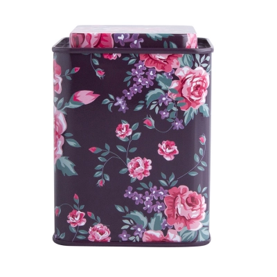 
                                            Square tea metal tin flower design 7,5x7,5x9,5 cm
                                            