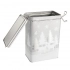 Rectangular clip-lid tin, 12x8x19 cm. Decorated with silver Christmas trees Rectangular clip-lid tin, 12x8x19 cm. Decorated with silver Christmas trees