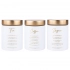 Gold Dream set of 3 stainless steel canisters for coffee, tea, and sugar - white and gold color BZ
