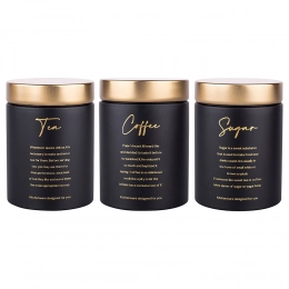 Набор из 3 нержавеющих стальных банок для кофе, чая и сахара 