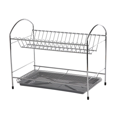 
                                            2 tier  dish drainer 40cm with try chrome
                                            