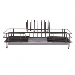 1-tier black dish drainer, 35 cm, with tray