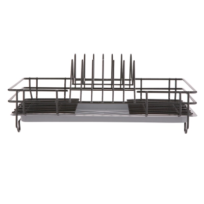 
                                            1-tier black dish drainer, 35 cm, with tray
                                            