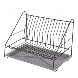 1-tier black dish drainer, 35 cm, with tray