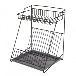 DISH DRYER 2-LEVEL 30CM BLACK WITH TRAY