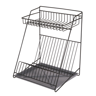 
                                            DISH DRYER 2-LEVEL 30CM BLACK WITH TRAY
                                            