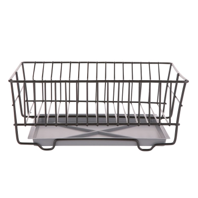 
                                            Black square sink dryer 32 cm with a tray
                                            