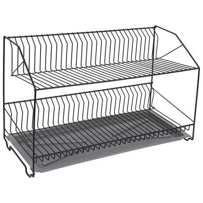 
                                            2-tier dish drainer 60cm black with a tray
                                            