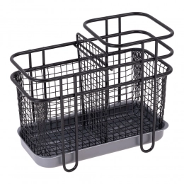 Black oval cutlery drain 19x8x14xcm