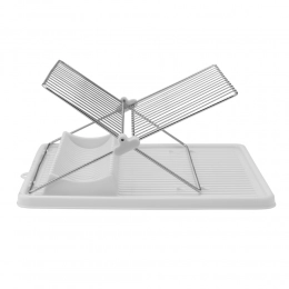 Iron drain rack with white pp tray 34x34x13,5 cm N/N BZ