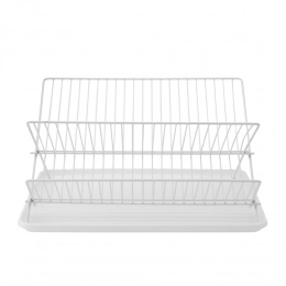 Iron drain rack with white pp tray 42,5x31,5x20,5 cm N/N BZ