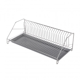 Dish drainer 1-level 50cm with tray silver
