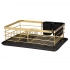 Black retangular kitchen plate drainer dish drying wire rack gold color 43x32x14,5 cm Black retangular kitchen plate drainer dish drying wire rack gold color 43x32x14,5 cm