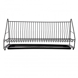 Двухъярусный черный дуршлаг для посуды, 60 см, с лотком