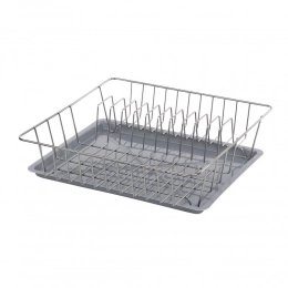 Dish drainer standing 35x35cm high with tray silver