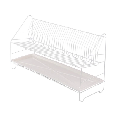 
                                            2 tier dish dryer 80cm with drainer white
                                            
