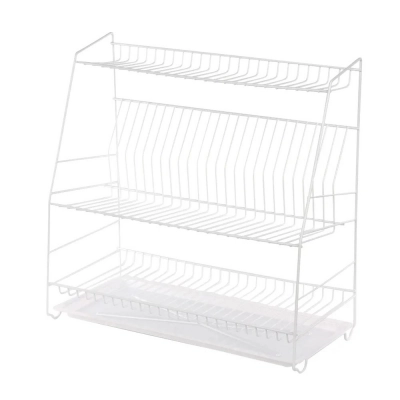 
                                            3 tier dish dryer 50cm with drainer white
                                            