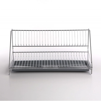 
                                            1 tier dish drainer 50cm tall with try chrome
                                            