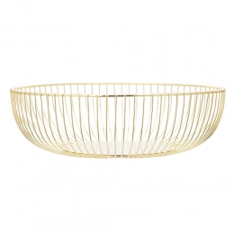 Gold fruit basket 28x9 cm