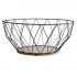 Black round metal basket with wooden bottom 28x12 cm, rhombic shape Black round metal basket with wooden bottom 28x12 cm, rhombic shape