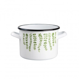 POT 18CM  WHITE DEC. EUKALIPTUS