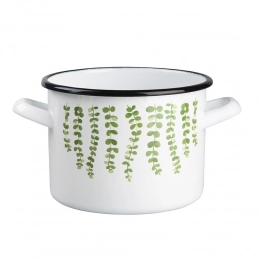 POT 22CM  WHITE DEC. EUKALIPTUS