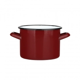 Эмалированная прямая кастрюля 3,3 л диаметр 18 см высота 14 см красный