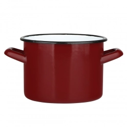 Эмалированный прямой кастрюля 7,5 л диаметр 24 см высота 17 см красный
