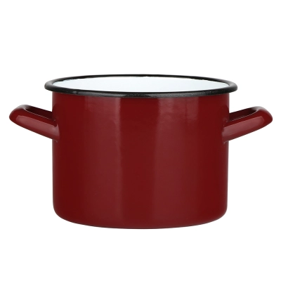 
                                            Enamelled straight pot 7,5 L dia.24 cm h.17 cm red
                                            