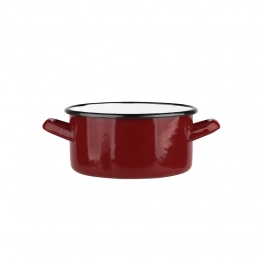Enamelled saucepan 1,45 L dia.16 cm, h. 8,5 cm red