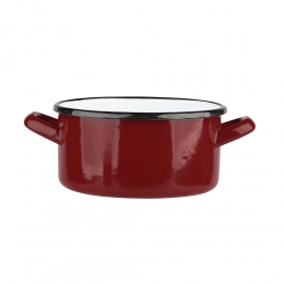 Enamelled saucepan 2,1 L dia.18 cm h.9,5 cm red