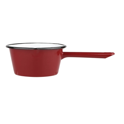 
                                            Enamelled  conical saucepan with handle 0,6 L dia.14 cm h.7 cm red with spout
                                            