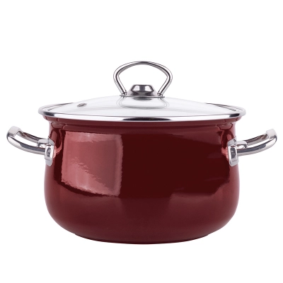 
                                            Kate set of 8 enamelled pots 16-22 cm dark red
                                            