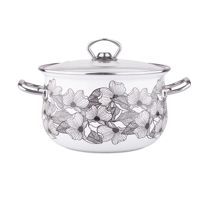 
                                            Kate set of 8 enamelled pots 16-22 cm dec. czarny kwiat
                                            